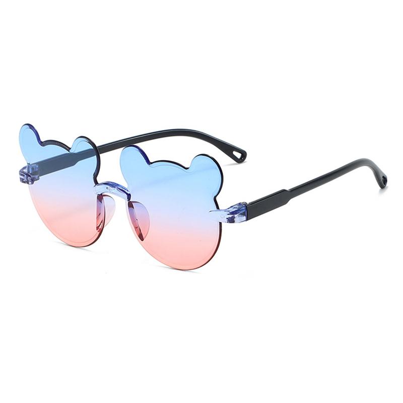 1/12 Pairs Cute Bear Shaped Sunglasses for Children  New Fashion Rimless Multi-color Decor Shades Stylish Design Sun Glasses