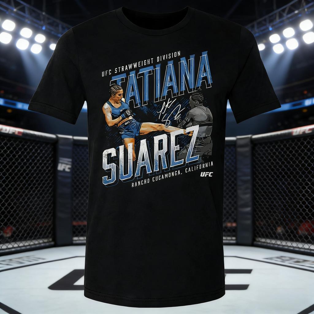 2026 Summer UFC Tatiana Suarez Fighting Graphic Tshirt Women Sports Cotton Short Sleeve Loose Leisure Fitness Shirt Unisex