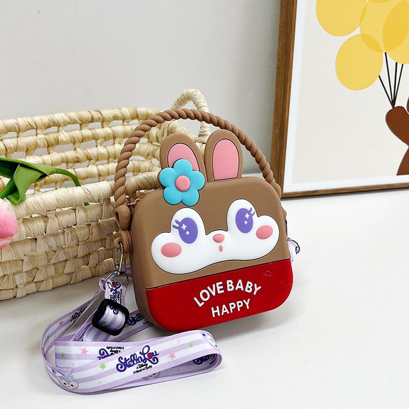 Entzückender Regenbogen-Cartoon-Silikon-Kinderrucksack mit 3D-Kaninchenlächeln und stilvollem Design