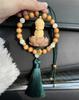 Boxwood Buddha & Guanyin Car Rearview Mirror Pendant Ornament
