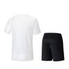 Anta Plain Round Neck Comfortable Breathable Versatile Short Sleeve T-Shirt And Mid Waist Shorts Casual Sports Set Men Sets Pure-White 952527202-1