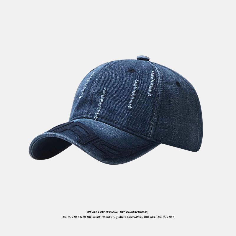 American Retro Denim Baseball Cap Difficult Spring And Autumn Rest Niche Sunscreen Hat Women'S Big Head Circumference Show Face Small Cap