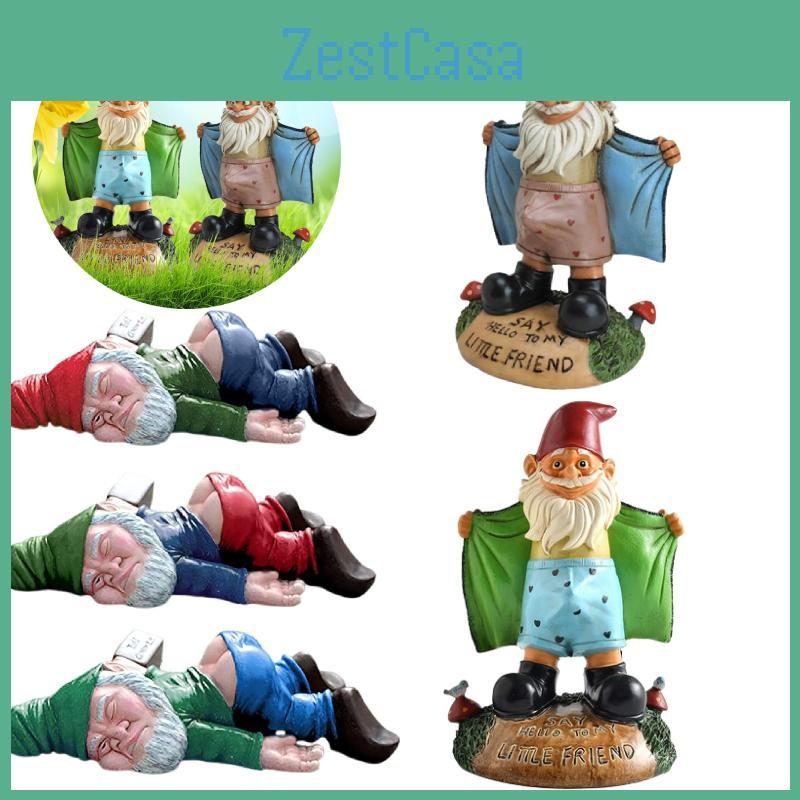 Statue Garden Gnome Naughty Ornaments Funny Home Miniature Statue Resin Dwarfs