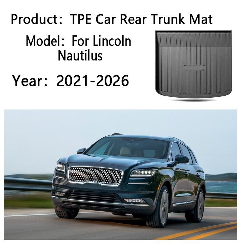 Car Rear Trunk Mats For Lincoln Nautilus 2021-2026 CDX707 U540 TPE Carpet Storage Pad Waterproof Tray Cushions Mats Accessories