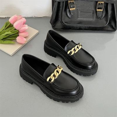 Γυναικεία παπούτσια Mary Jane Pumps Lolita Ladies Loafers Vintage μασίφ δερμάτινο σλιπ σε μεταλλική πόρπη Παπούτσια Oxford
