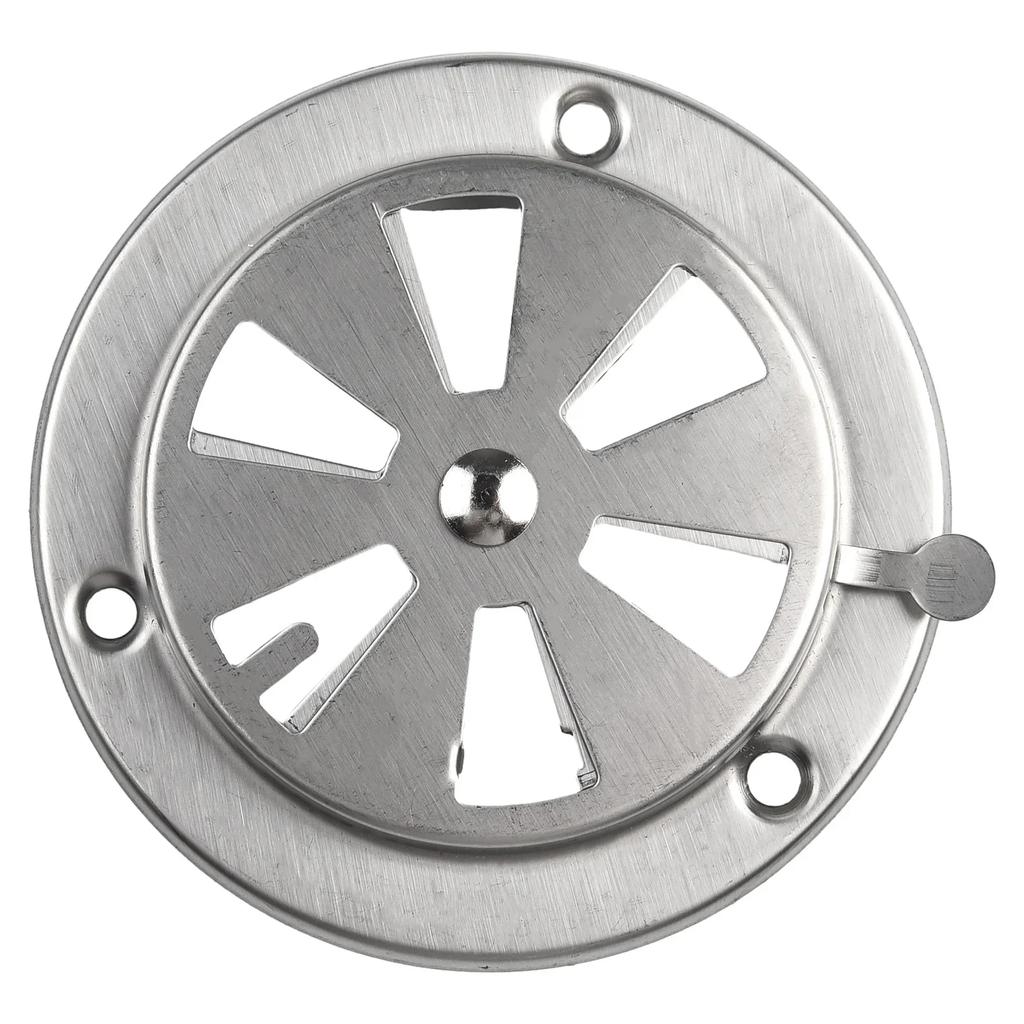 1 Stück Lüftungsklappe BBQ Grill Smoker Abluft Küchenlüftung Herd Edelstahl Lüftungsklappe Rund Hauslüftung Ersatzteile