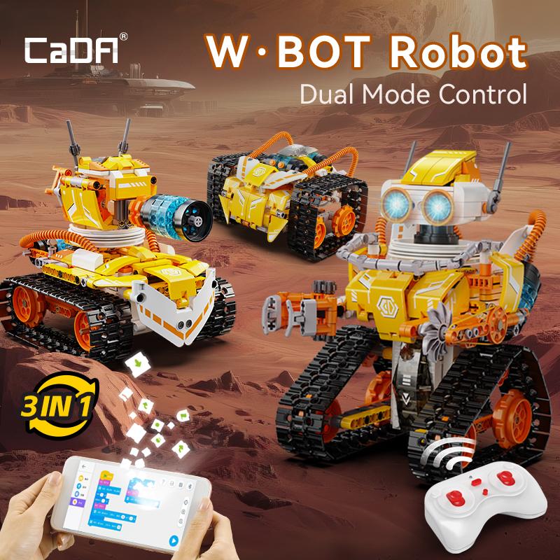 

455Pcs Cada LED 3in1 W BOT Code Robot Deformation Racing Car Building Blocks Remote Control Tank Bricks Educational Toys for Kid