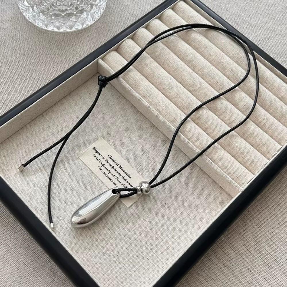 Geometric Pendant Necklace Adjustable Long Rope Chain Simple Sweater Chain  Clothing Accessory