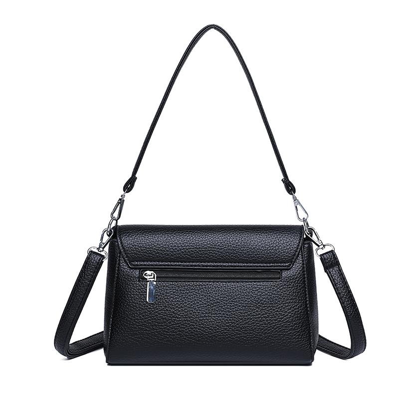 Sac Bandoulière en Cuir Souple pour Femmes Sac à Épaule Aisselle Grande Capacité Commuter Petit Sac Carré