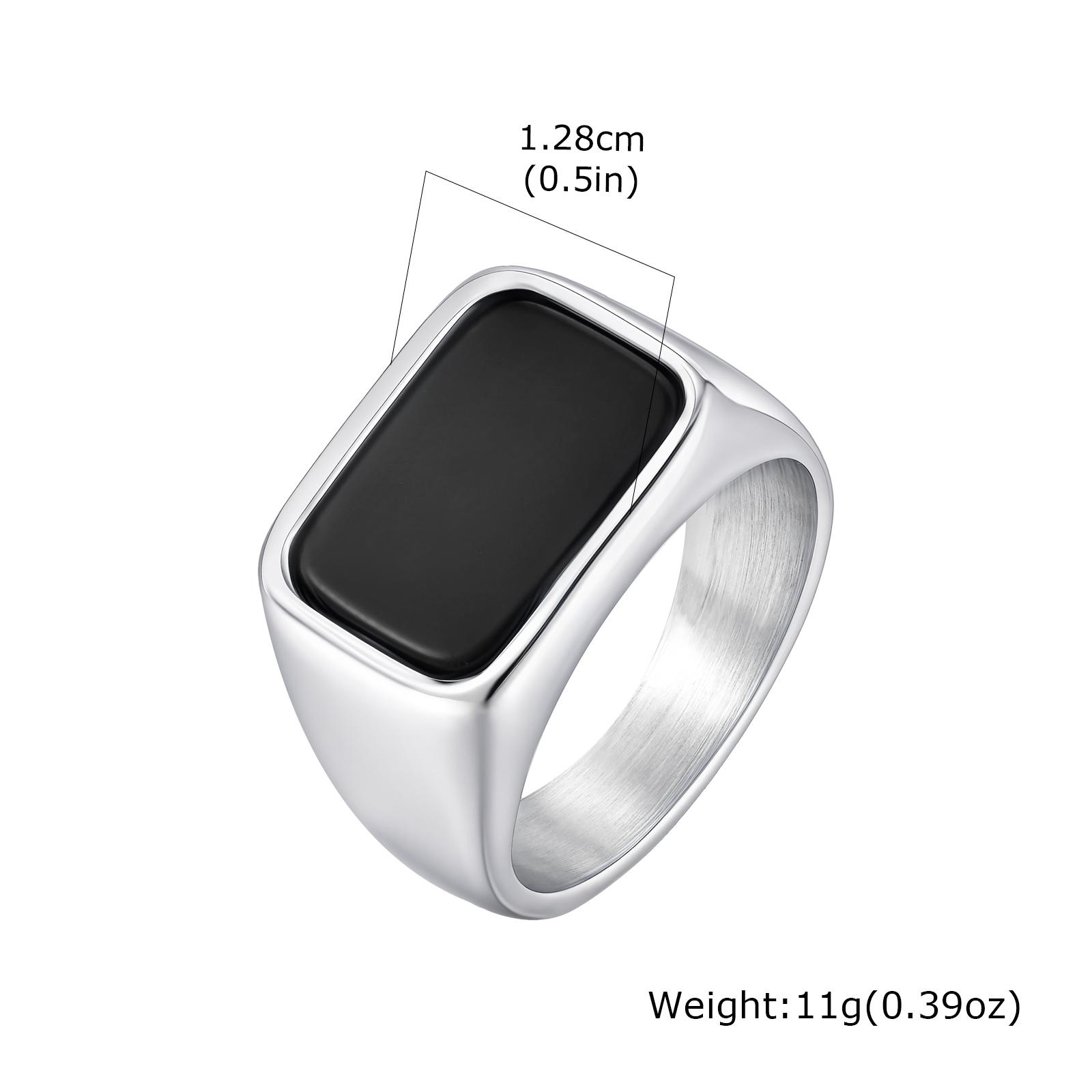 

Men s Stainless Steel Geometric Natural Stone Signet Ring, Rectangle Tiger Eye Stone Chunky Rings, High Quality Fashion Jewelry US size 7