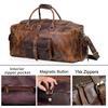 Personalized Full Grain Leather Duffle Bag: Travel Weekender Carry-on