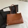 Faux Leather Tote Bag for Women Minimalist Magnetic Closure Shoulder Handbag