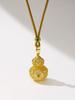 Openwork Cloisonné Gourd Pendant Necklace with 925 Silver and High-Carbon Diamond
