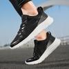 Men’s Black Sports Shoes White Running Sneakers Summer Breathable Shoes Students Over Sized Jogging Shoes Light Weight