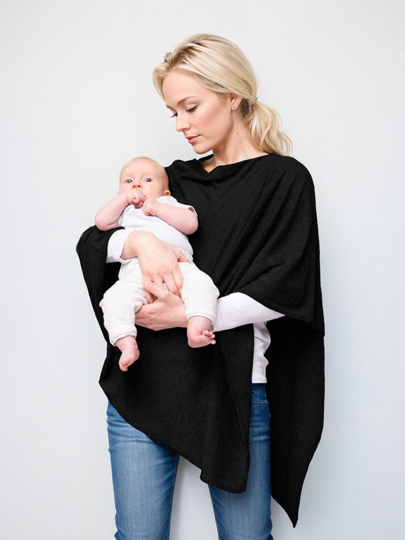 

Nursing Shawl: Outdoor Breastfeeding Cover & Modesty Cloth for Spring/Summer/Autumn чёрный