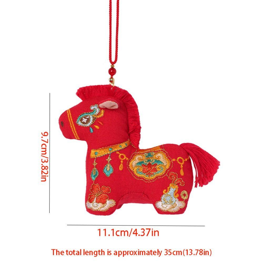 Brocade Zodiac Horse Sachet Embroidery Chinese Style Bag Horse Hanging Decoration Refillable Zipper Design Mascot Pony Pendant