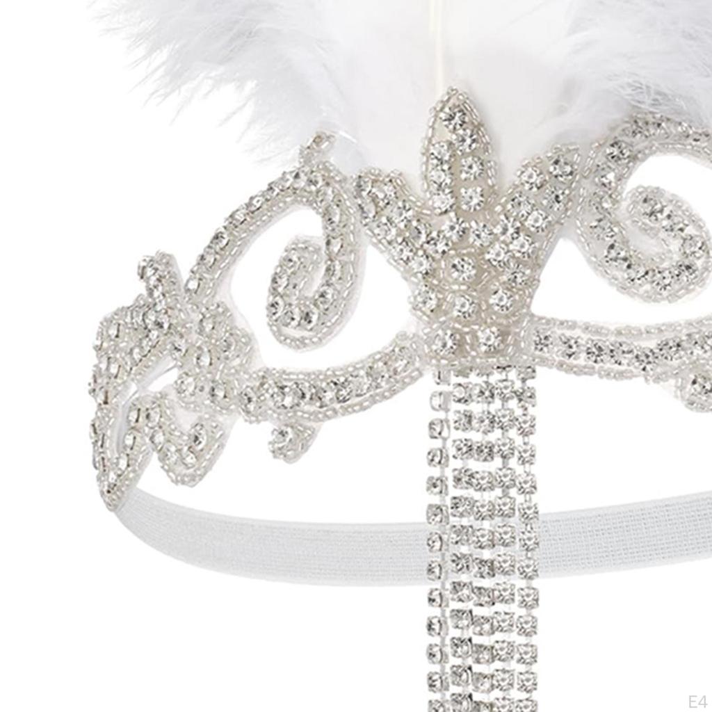 Čelenka Flapper Headpiece 1920S 20S Téma Headwrap Dress up Feather Drahostone