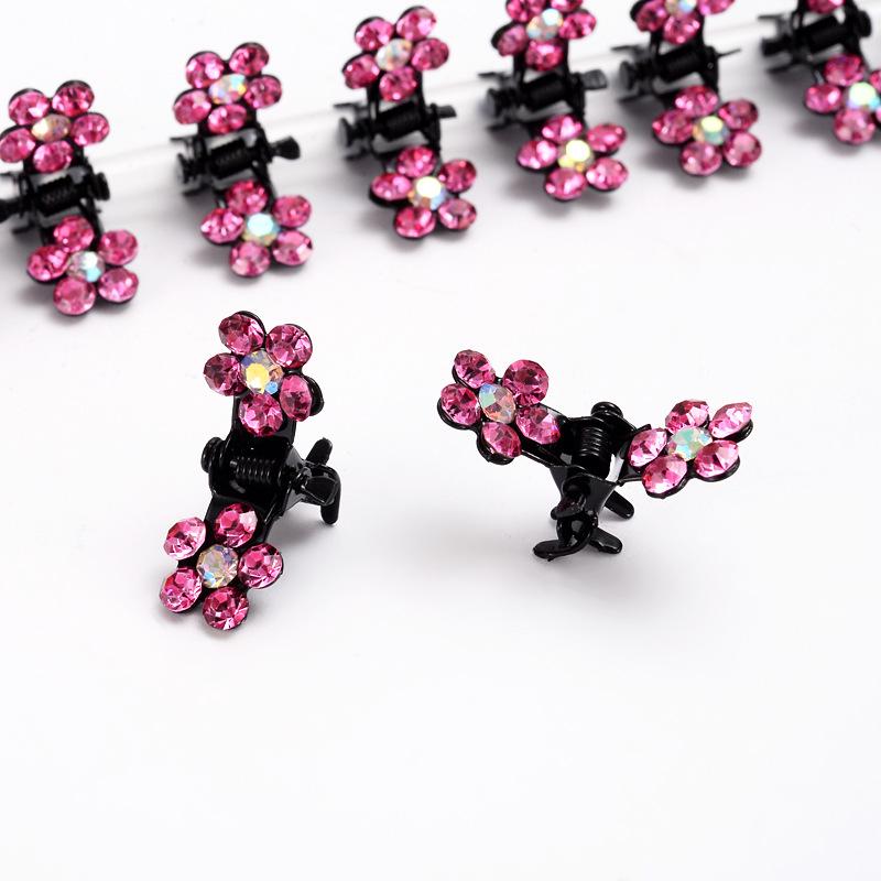 

Простая заколка-краб со стразами для женщин - небольшой аксессуар для боковой или верхней челки Single Piece