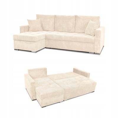 Bonito Corner Sofa Bed Corduroy Beige