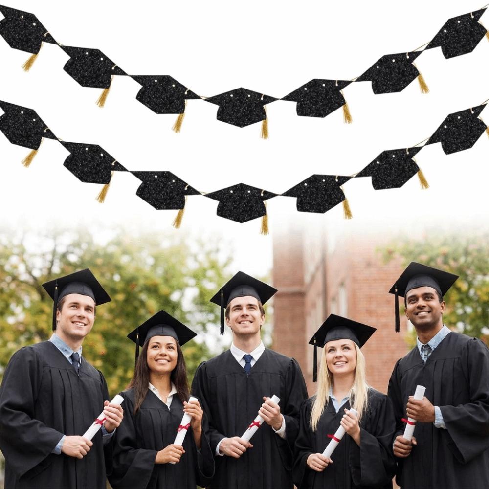 2Pcs with Tassels Graduation Party Banner Graduation Party Hanging Decorations Graduation Party