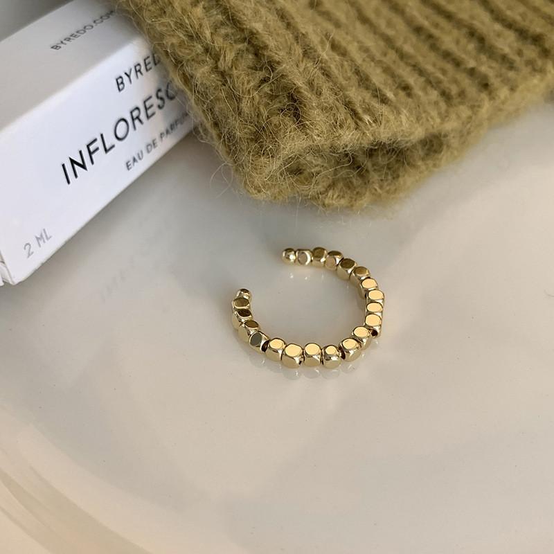 

Stylish Geometric Vintage Black Agate Ring Modern Adjustable Copper Ring Women For