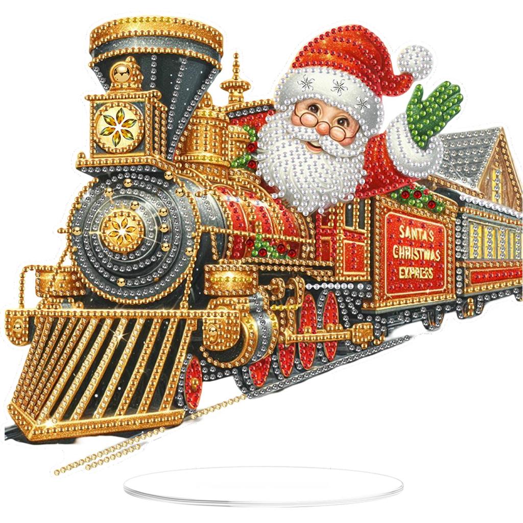 DIY Diamond Painting Tabletop Ornaments Kit 2D Flat Print Xmas Desktop Diamond Art Kits 5D DIY Diamond Art Tabletop Decorations