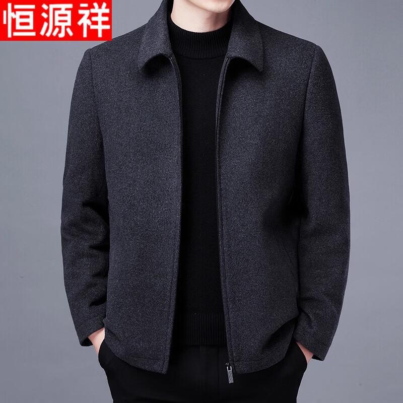 Hengyuanxiang Men s 100% Wool Thick Lapel Jacket 4XL