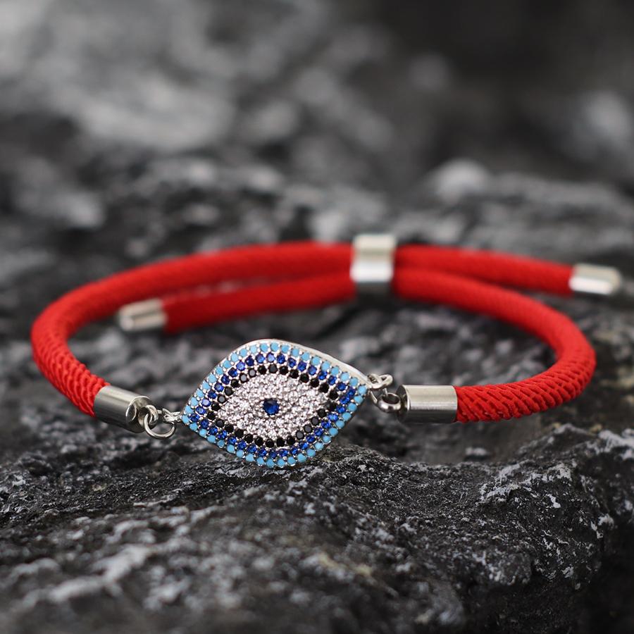 

New 5 Styles Turkey Evil Eyes Bracelet For Men Women Luck Red Thread Braslet Luxury Zirconia Braclet Wish Fabric Brazalete Joias красный
