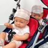 Doll Twin Stroller Double Front to Back Stroller for Dolls Foldable Toy Pram with Canopy & Storage Basket Pretend Play for Kids