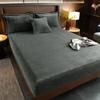 Solid Color Velvet Bed Sheets Warm Adjustable Fitted Sheets For Home Double Bed Sheets Not Fading  Machine Washable Bedspreads