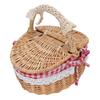 Wicker Picnic Basket with Removable Liner Empty Picnic Hamper Basket with Lid and Handle for Easter Camping Mother S Day