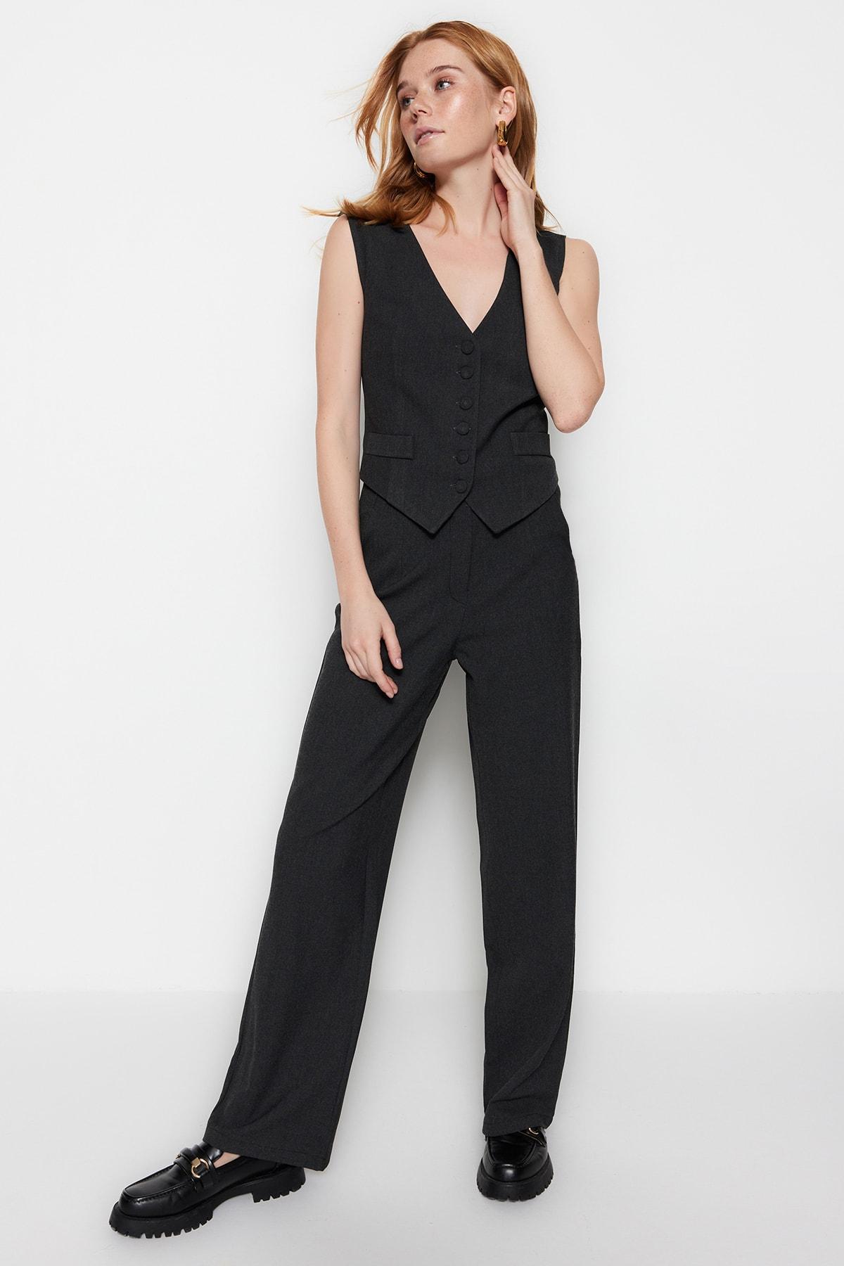 

Брюки - Черный - Широкие штанины