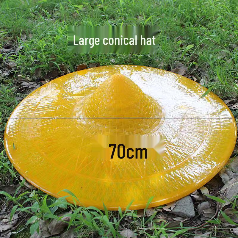 Rainproof Adult Conical Umbrella Hat - Ideal for Fishing and Sun Protection.
