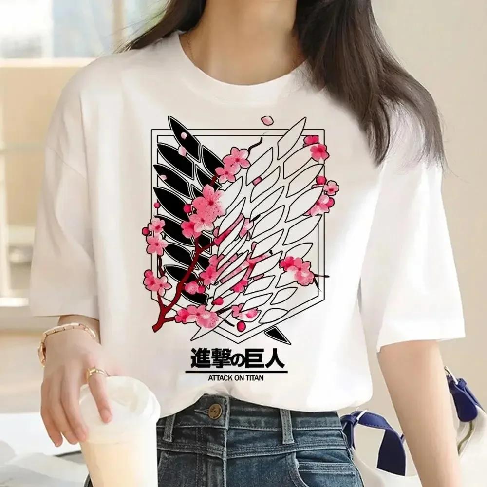 Japanese Anime Attack On Titan Graphic Print Harajuku T Shirt Casual Fashion Short Sleeve T-Shirt Women Graphic T Shirts