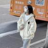 Women Loose Long Sleeve Thin Zipper Cardigan Sweatshirt Plus Size Casual Outerwear