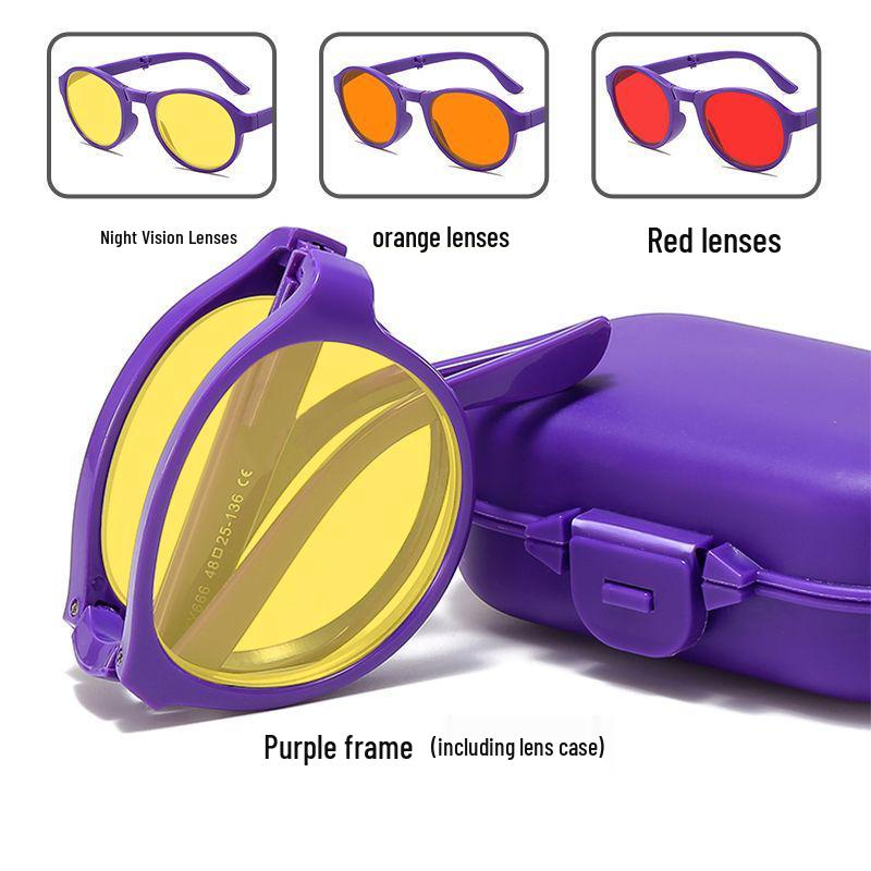 Portable Night Vision Anti-Blue Light Glasses for Men and Women - Folding Spring Leg Design, Ideal for Mobile, Computer, and Gaming Use.