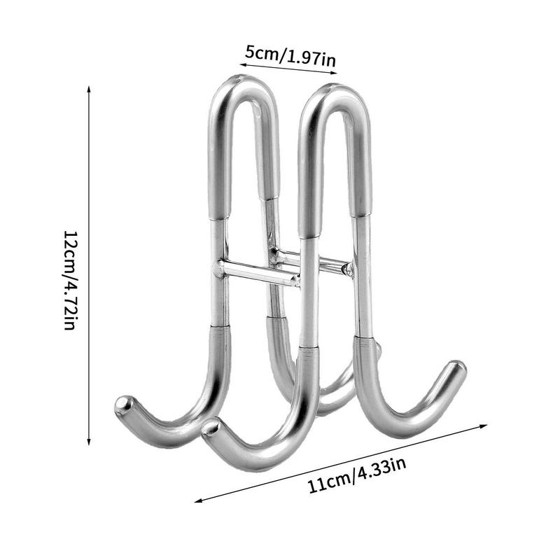 Haken für Duschtür, doppelseitig, stabiler Türhänger aus Metall, strapazierfähig, Handtuchhalter über der Tür, ohne Schlag
