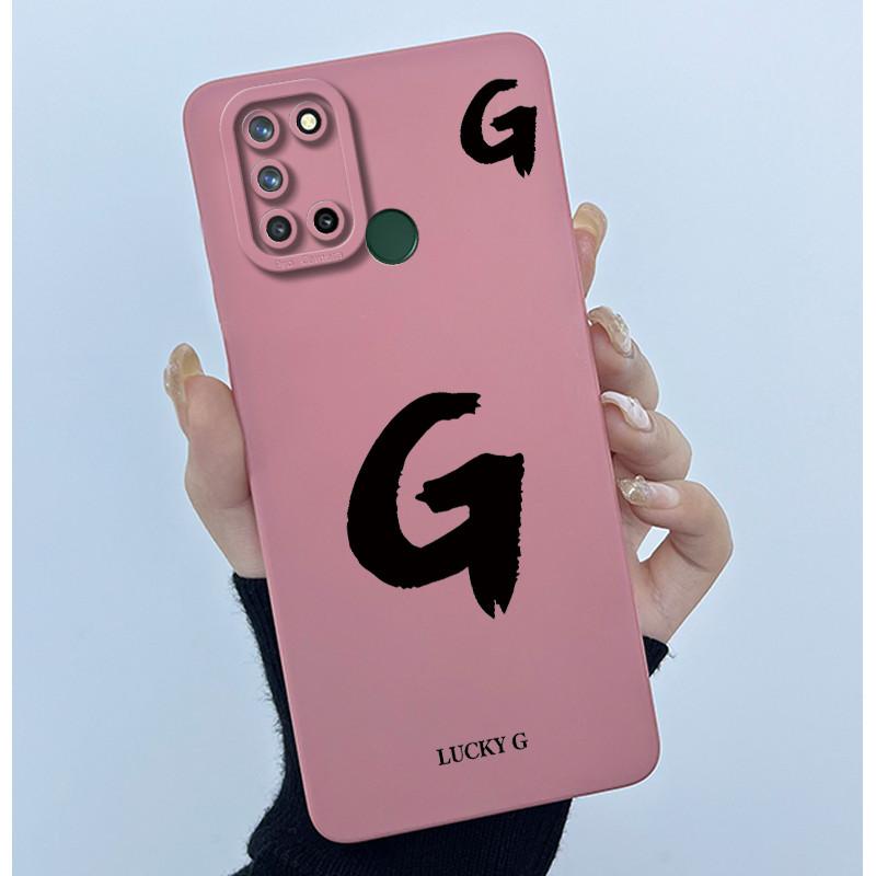Casing For Realme 7i 7 i RMX2103 Realme C17 RMX2101 Phone Case Lucky Initial Letter Silicone Matte Soft Shockproof Bumper Cover