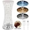 Lampada da tavolo a forma di diamante da 1/2 pezzi, 16 colori, telecomando touch, lampada da tavolo in cristallo, ricaricabile tramite USB, scrivania in acrilico, luce LED per atmosfera