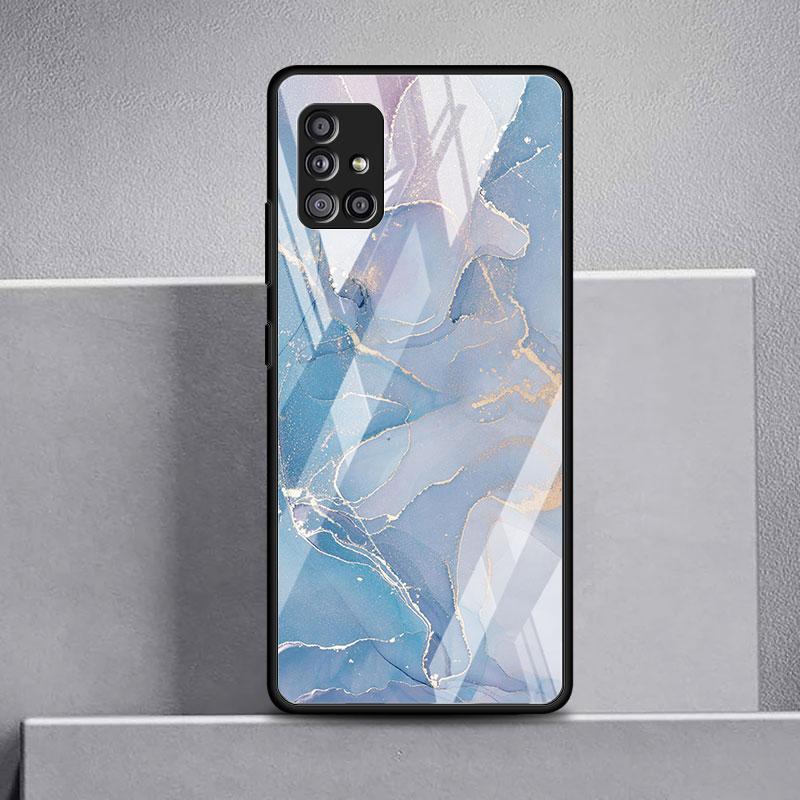 Marmor Mønster 3 Glass Deksel For Samsung Galaxy A52 A71 A50 A51 A70 A21s A31 A72 A10 A12 A30 A22 5G Telefondeksel