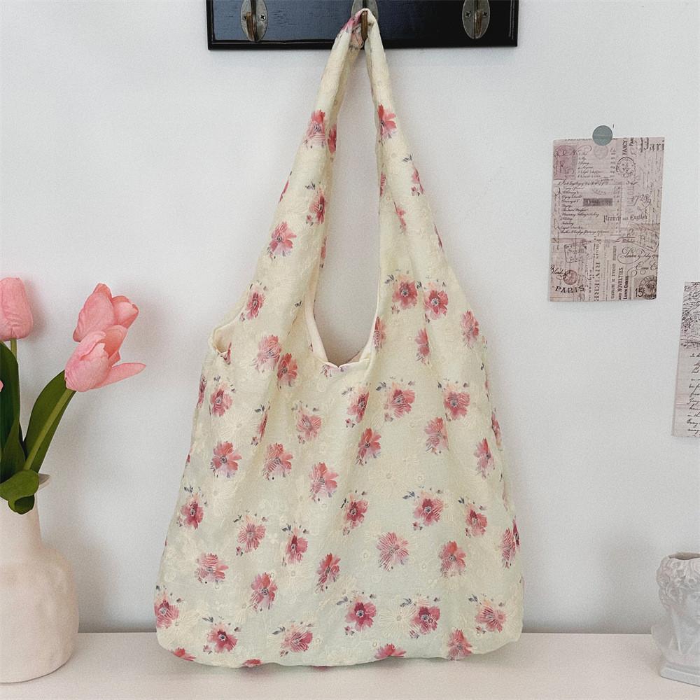 Modische gestickte Blumen-Canvas-Umhängetasche für Studenten und Pendler
