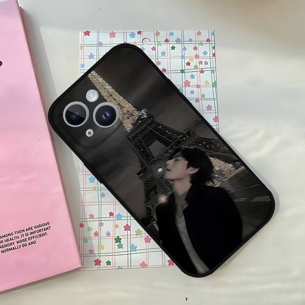 Member K-Kims Tae H-Hyungs Phone Case For IPhone 1716 15 14 13 Pro Max 11 12 Mini X Xs XR Black Silicone Cover