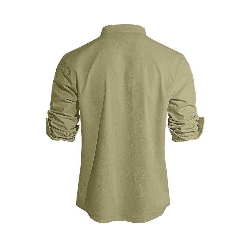 New Men's Casual Blouse Cotton Linen Shirt Loose Tops Long Sleeve Tee Shirt Spring Autumn Casual Handsome Men's Shirts