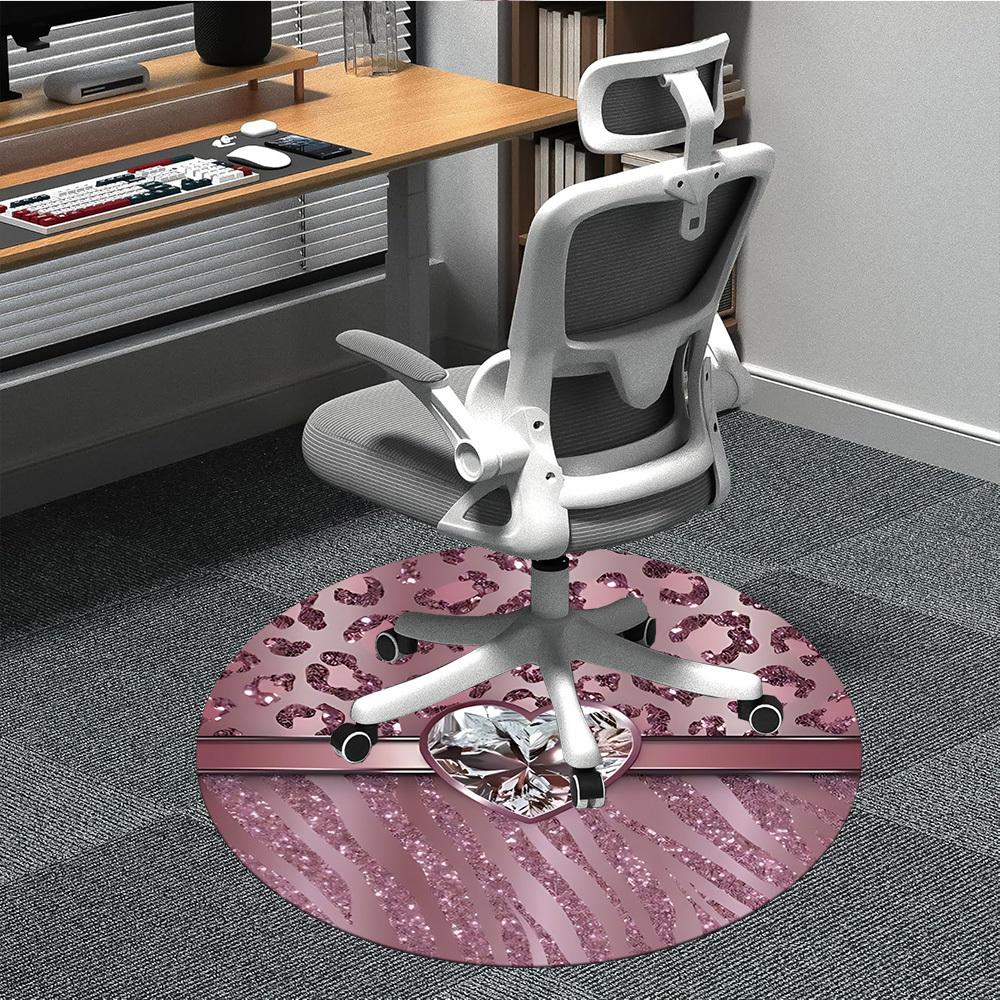 

1pc Pink Leopard Heart Chair Carpet for Office, Non-slip, Soft and Durable Office Rug for Decoration, Perfect for Office yy260105075 80cm by 80cm