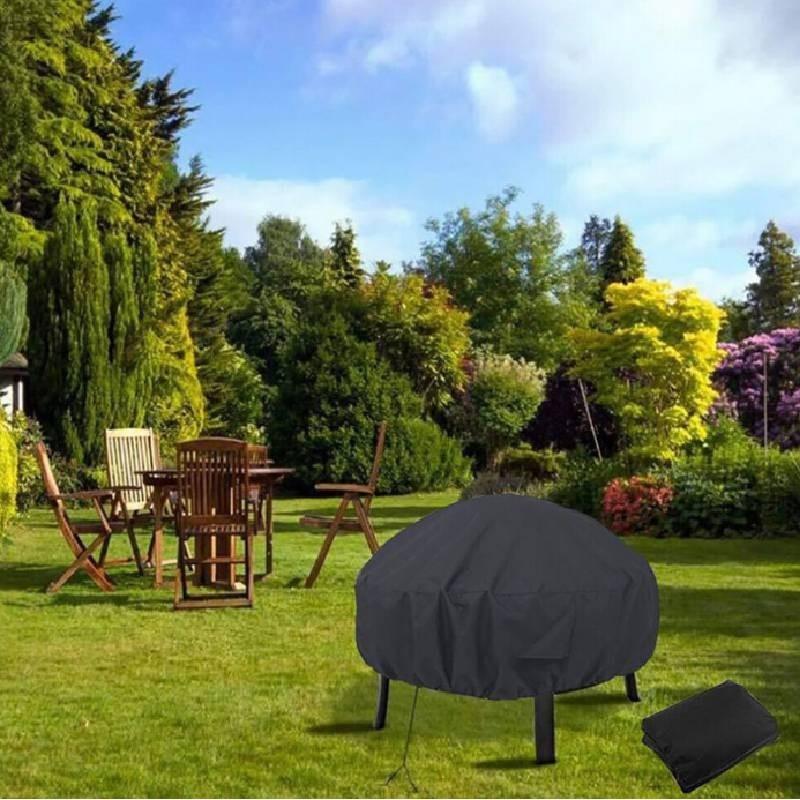 Premium Oxford Fabric Round Fire Pit Cover Weatherproof Dustproof Uv Resistant
