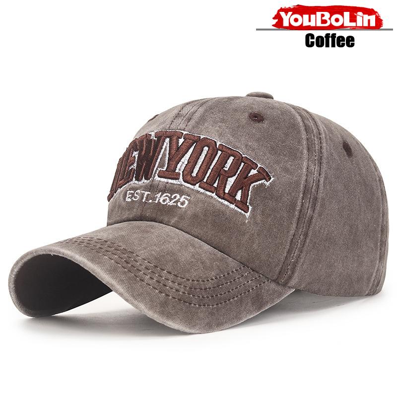 New Soft-Top Washed Retro Coated Fabric Baseball Cap 3D Embroidered Sun Hat Distressed And Faded Truck Driver Caps Dad Hats
