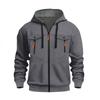 Mens New Fall Winter Hooded Sweatshirt Casual Trendy Zip Pullover Loose Fit Streetwear