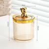 Makeup Dab Ball Holder Jar Clear with Lid Dispenser Tool Storage Box Cosmetic Organizer for