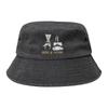 Unisex Distressed Denim Washed Bucket Hat Angine De Poitrine Canadian Band Headwear Fishing FisherUnisex Cap Session Hats Gifts