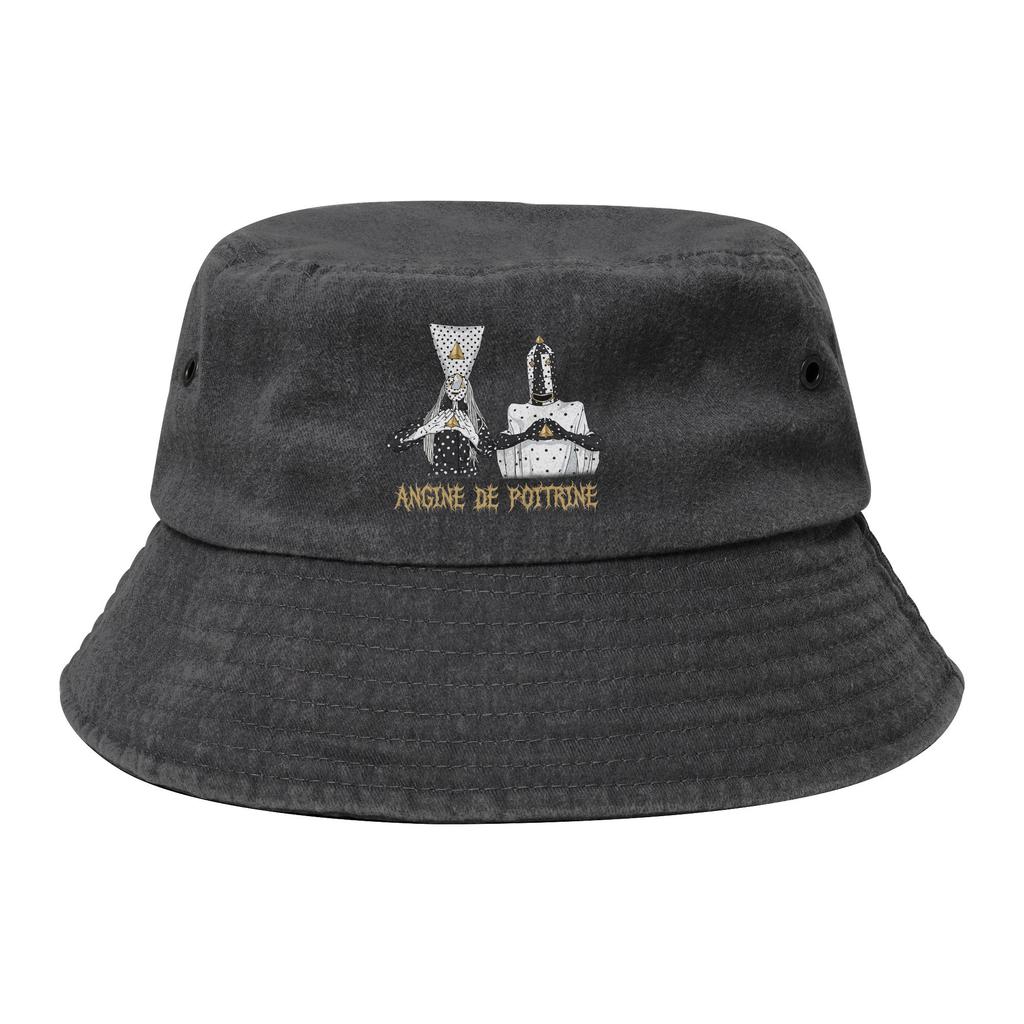 Unisex Distressed Denim Washed Bucket Hat Angine De Poitrine Canadian Band Headwear Fishing FisherUnisex Cap Session Hats Gifts